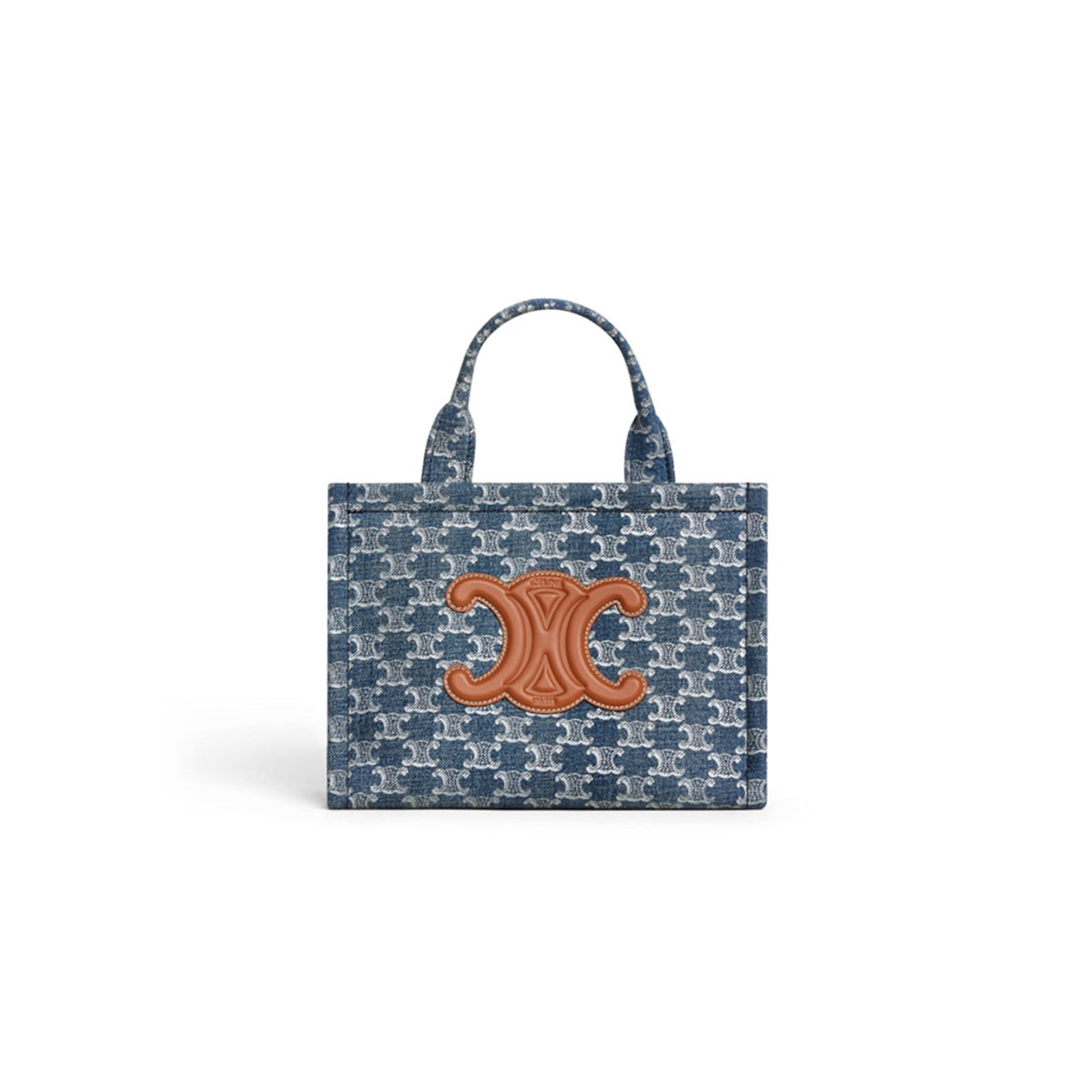 CELINE SMALL CABAS THAIS DENIM 199162FRG.05DS (25.5*18.5*12cm)